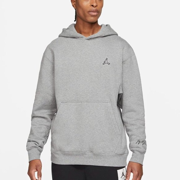 Nike Jordan Essentials Men's Fleece Pullover Hoodie Long Sleeve Grey size Small - Picture 1 of 4
